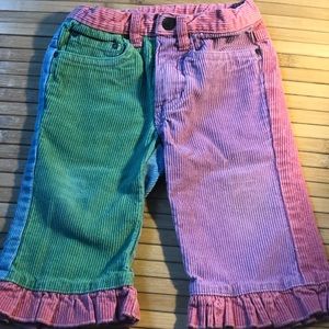 Corduroy color block pants